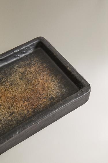PLATEAU RECTANGULAIRE CÉRAMIQUE - Noir / Marron de Zara - Image 2
