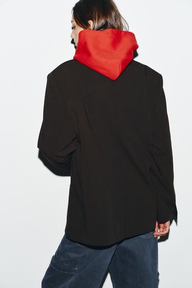 VESTE OVERSIZE À BOUTONNAGE CROISÉ - Aubergine foncé de Zara - Image 4