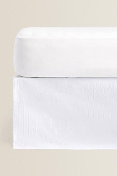 Zara RIBBED BEDSKIRT - White
