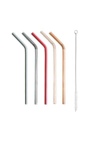 Zara SET OF COLORED TRITAN™ STRAWS (SET OF 5) - Multicolored