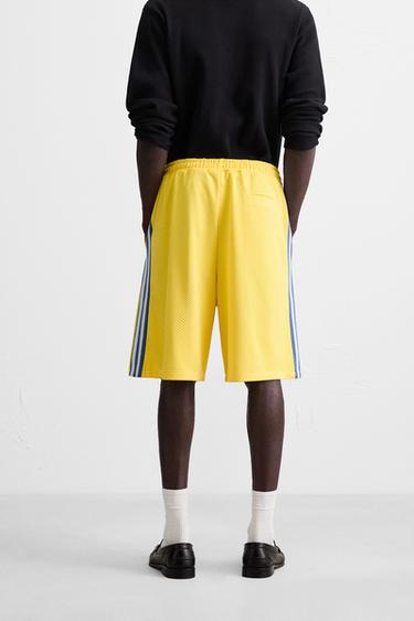 OPEN KNIT TEXTURED TECHNICAL BERMUDA SHORTS - Yellow by Zara - Image 2