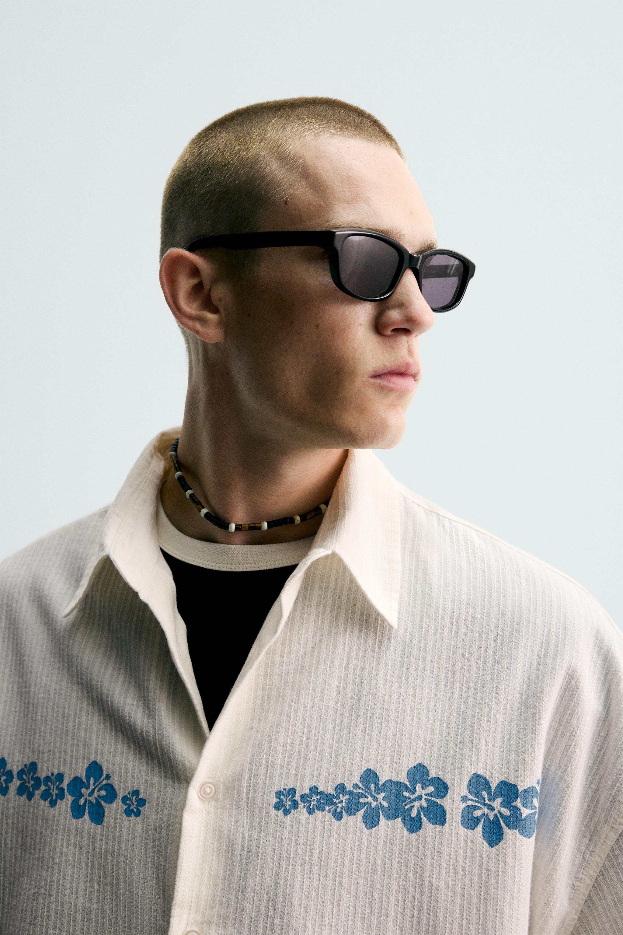 Мужские рубашки Zara FLORAL PRINT RELAXED FIT SHIRT — фото 6
