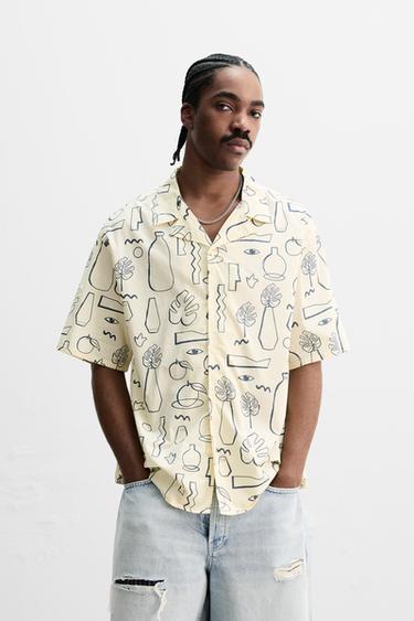 CAMISA ESTAMPADO OBJETOS - Crudo de Zara