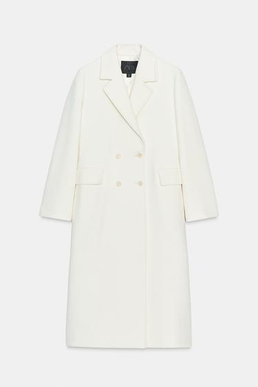ZW COLLECTION WOOL BLEND COAT - White by Zara