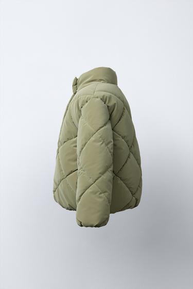 RUBBERISED PUFFER JACKET - Khaki by Zara - Image 2