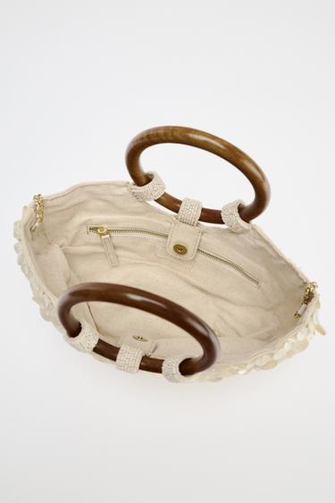 PEARLESCENT APPLIQUÉ BAG - Pearl grey by Zara - Image 4