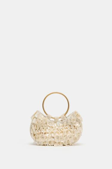 MOTHER-OF-PEARL EFFECT BUCKET BAG - white by Zara - Image 1