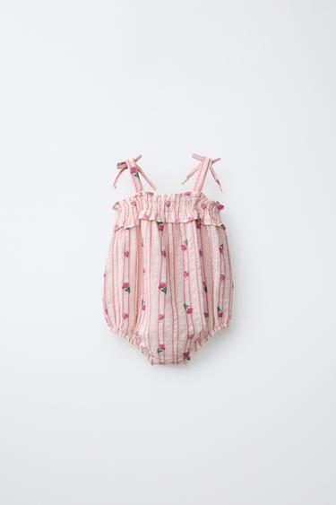BODY RAYURES ET TULIPES - Rose de Zara - Image 1