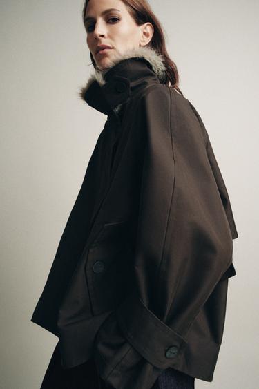 PARKA WATER REPELLENT ZW COLLECTION - Chocolat de Zara - Image 5
