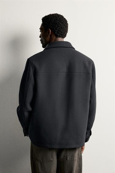 CONTRAST QUILTED OVERSHIRT — Navy blue 2