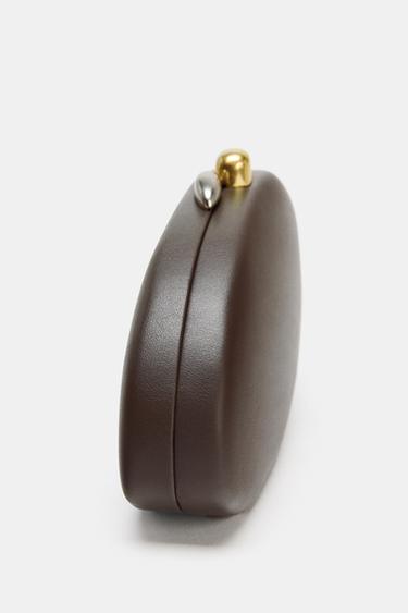 SAC MINAUDIÈRE FERMETURE MÉTALLISÉE - Chocolat de Zara - Image 3