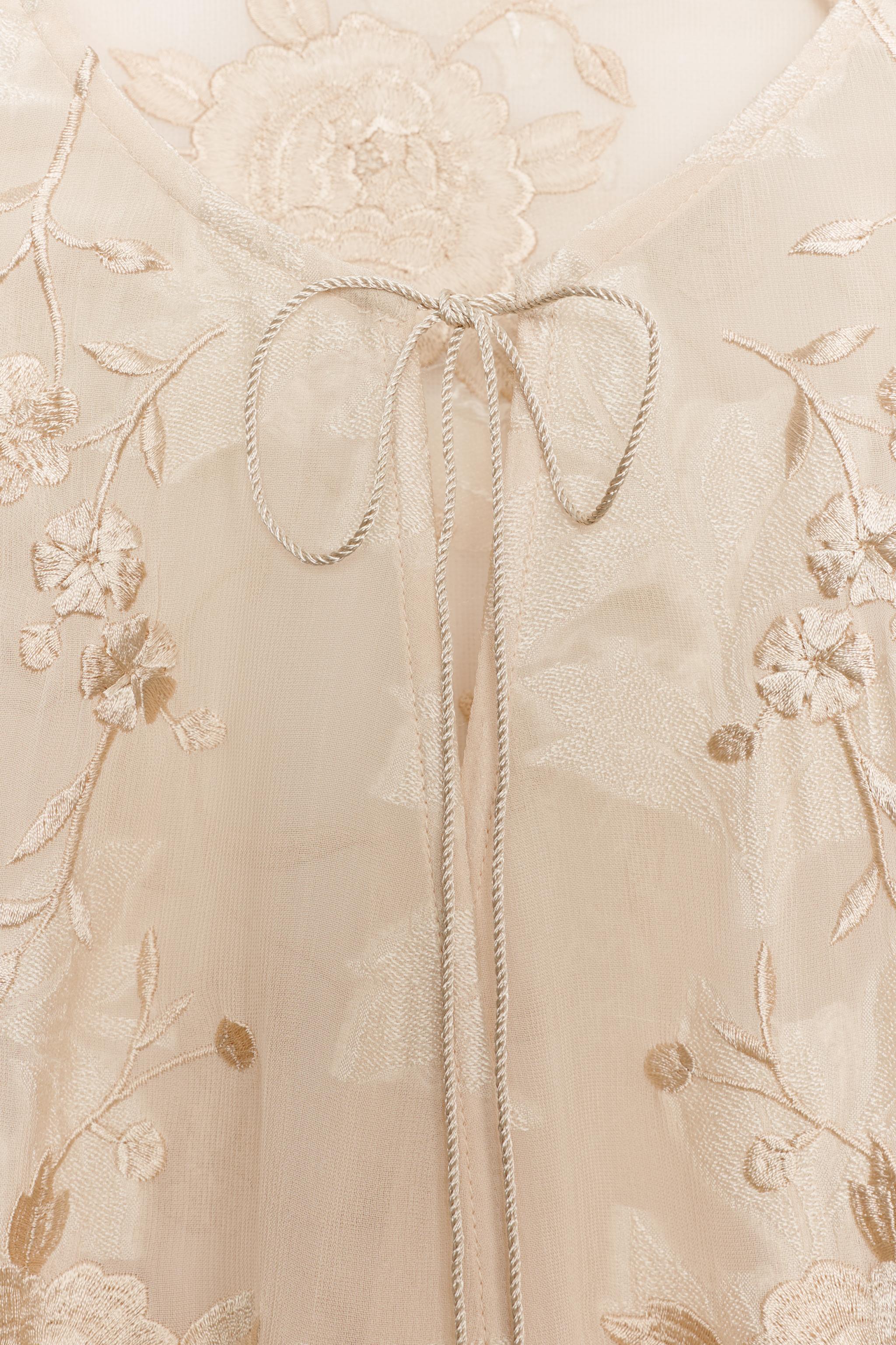 ZW COLLECTION EMBROIDERED FRINGE BLOUSE