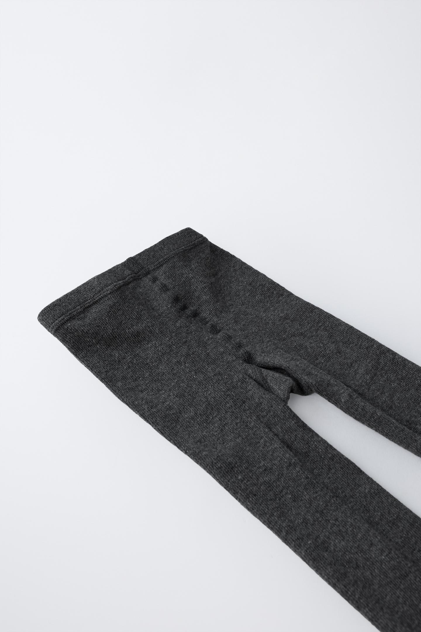 Детские однотонные колготки Zara, набор из 2 пар, цвет: Чёрный — фото 3