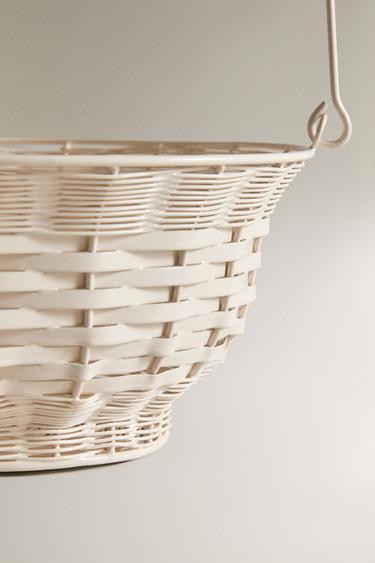 BASKET WITH WOODEN HANDLE - Cream by Zara - Image 3