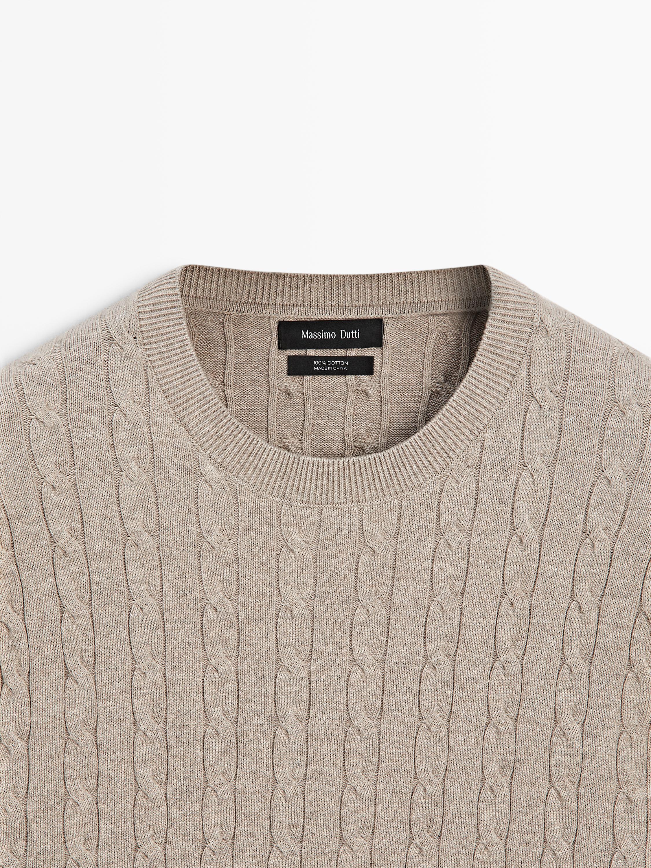 100% cotton cable-knit sweater