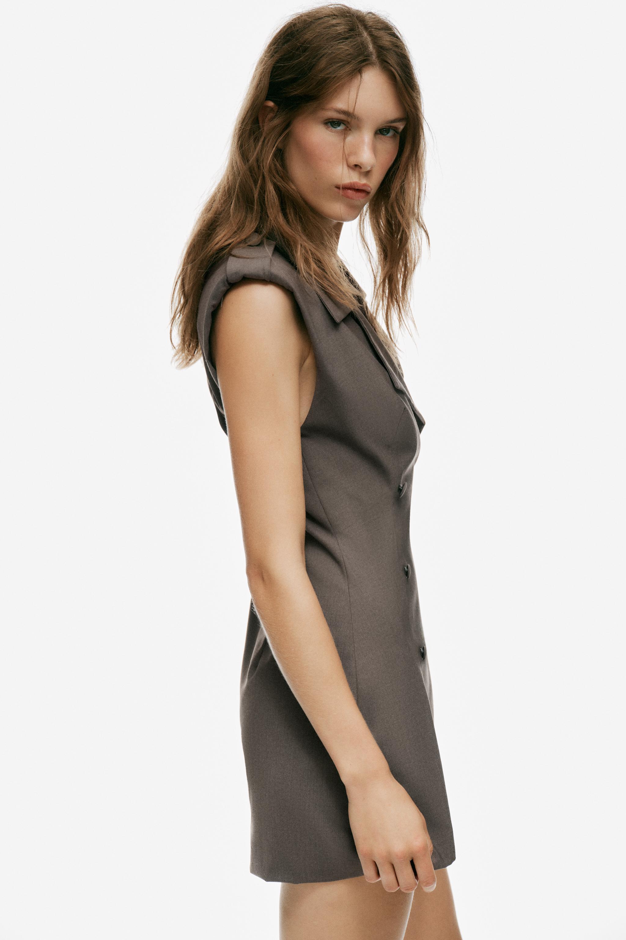 BUTTONED MINI DRESS WITH LOOPS