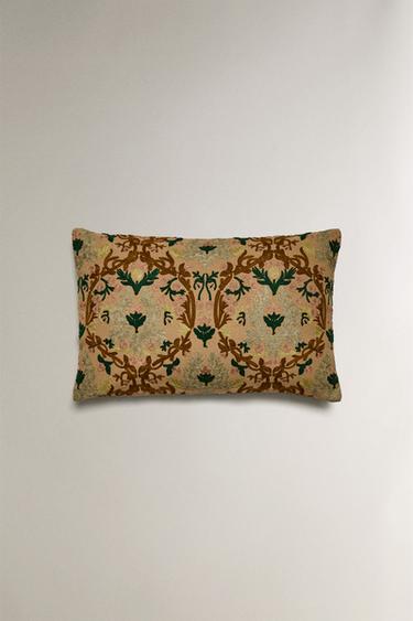 KISSENBEZUG MIT SYMMETRISCHEM BLUMENMUSTER - Grün von Zara - Bild 0