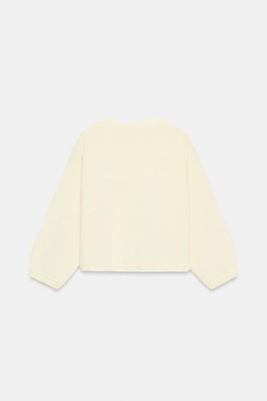 PULL COURT EN MAILLES - Écru de Zara - Image 7