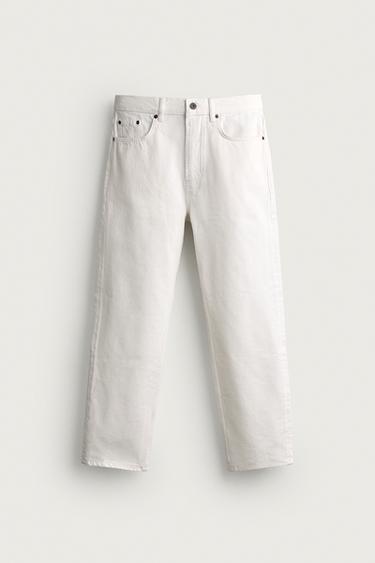 JEANS STRAIGHT ANKLE FIT - Blanco de Zara