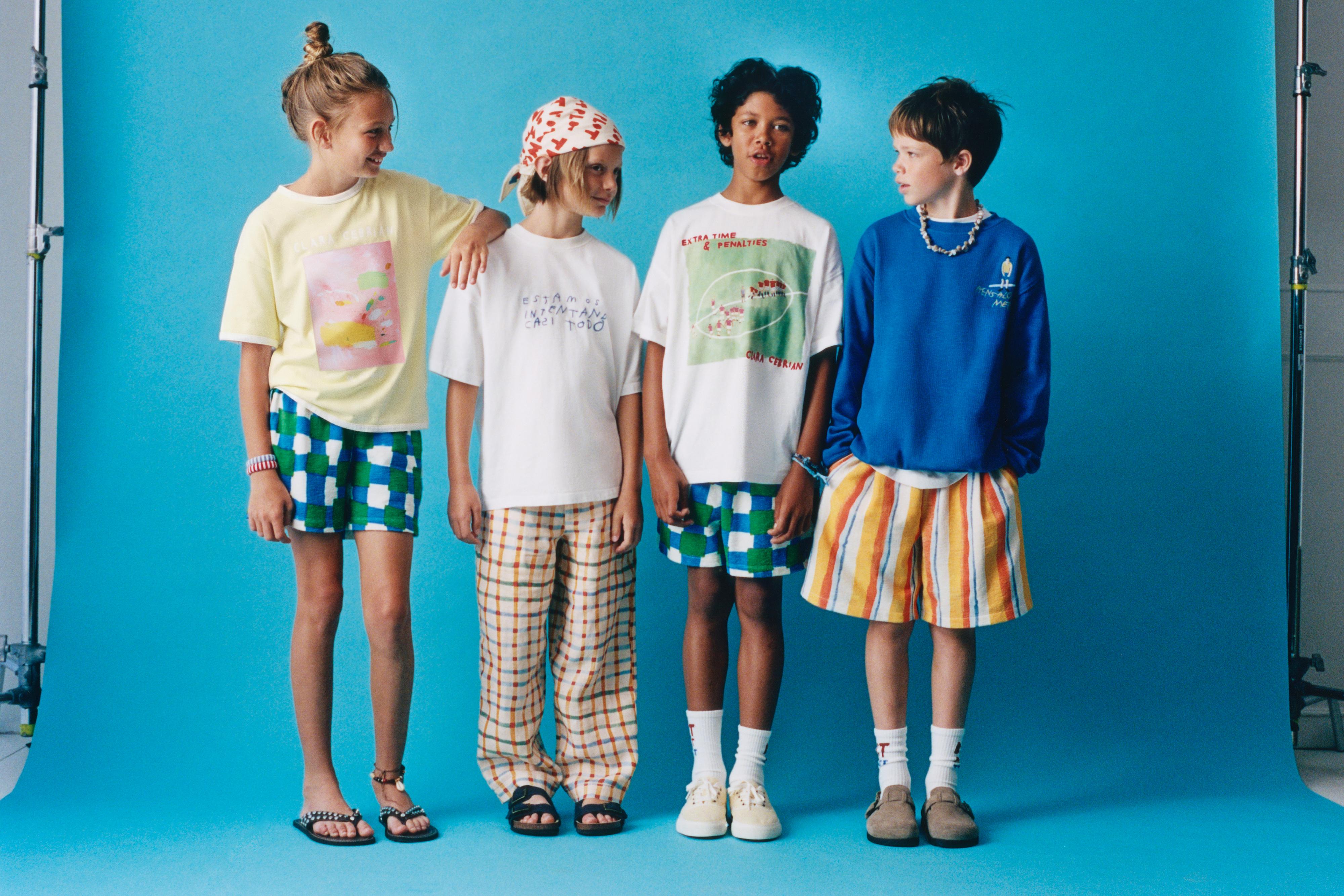 CLARA CEBRIAN 100% LINEN PLAID RELAXED PANTS © — Ecru