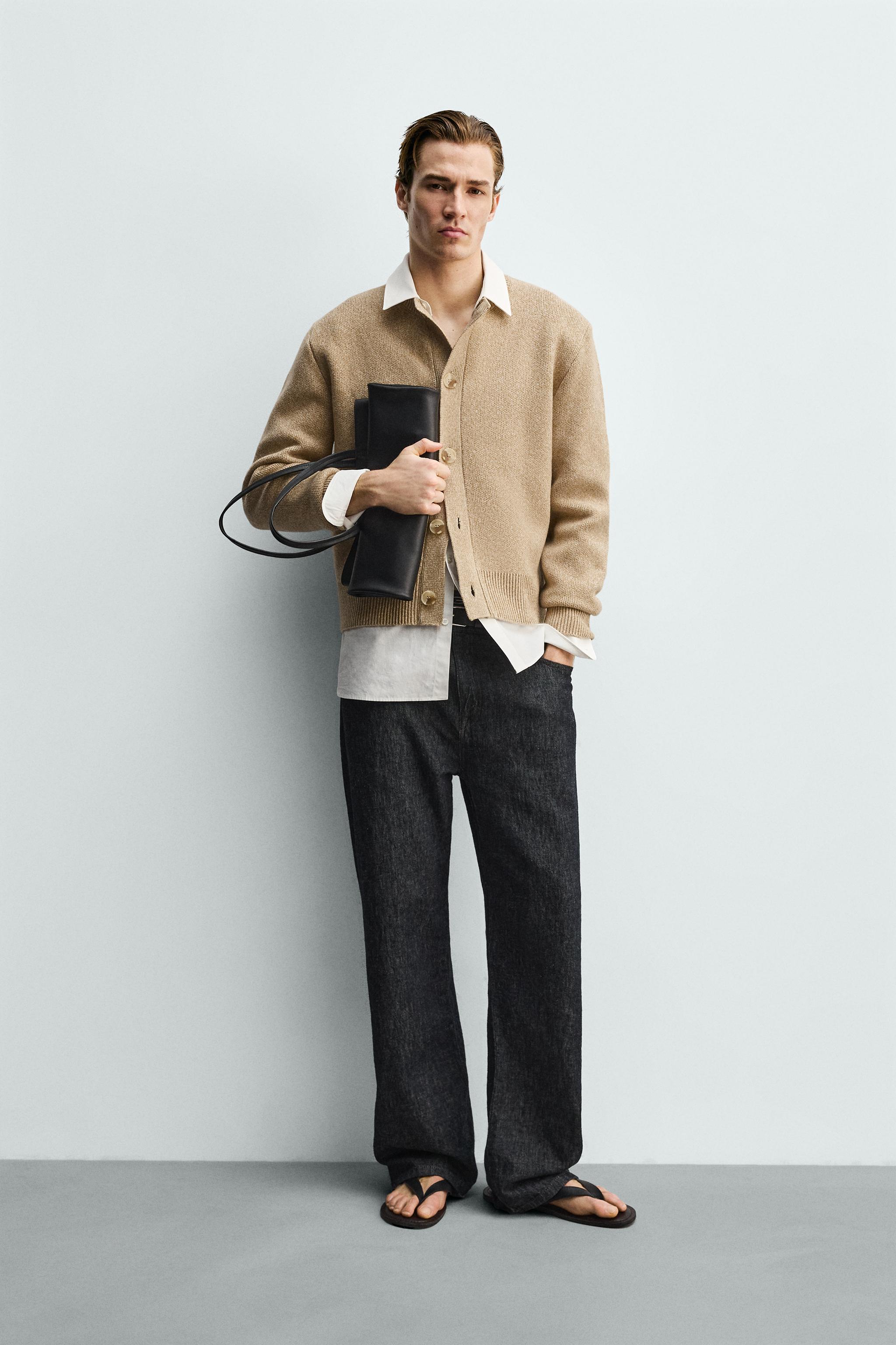 RELAXED FIT TEXTURED CARDIGAN