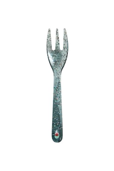 CHILDREN'S GLITTER TRITAN™ FORK WITH STARS - أزرق الخاص بـ Zara