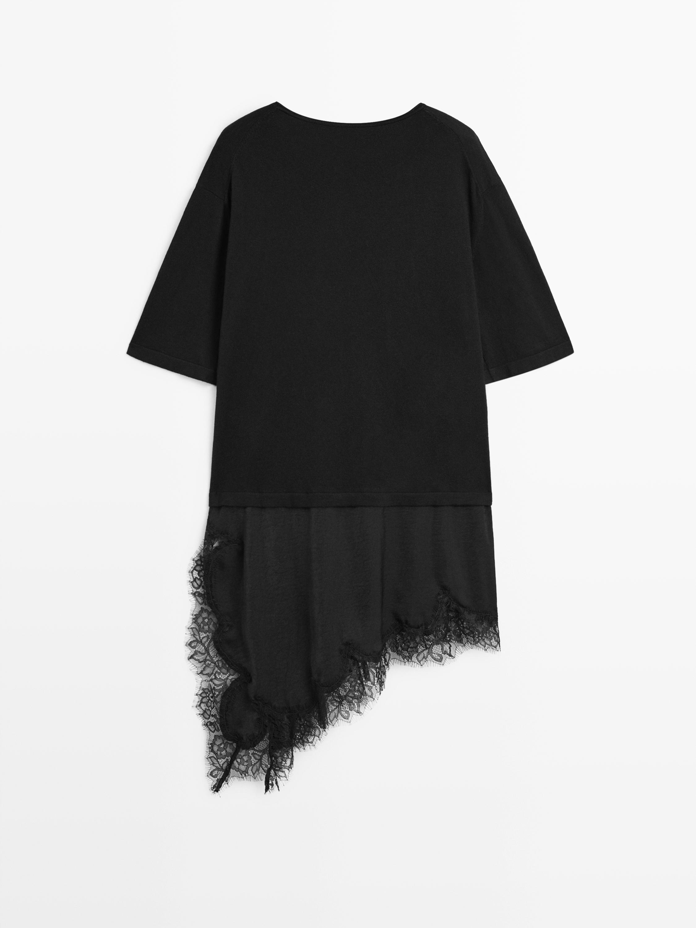 Dress with contrast lace detail