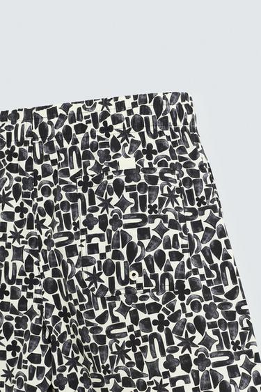 MAILLOT DE BAIN LONG À IMPRIMÉ GÉOMÉTRIQUE - Noir de Zara - Image 7