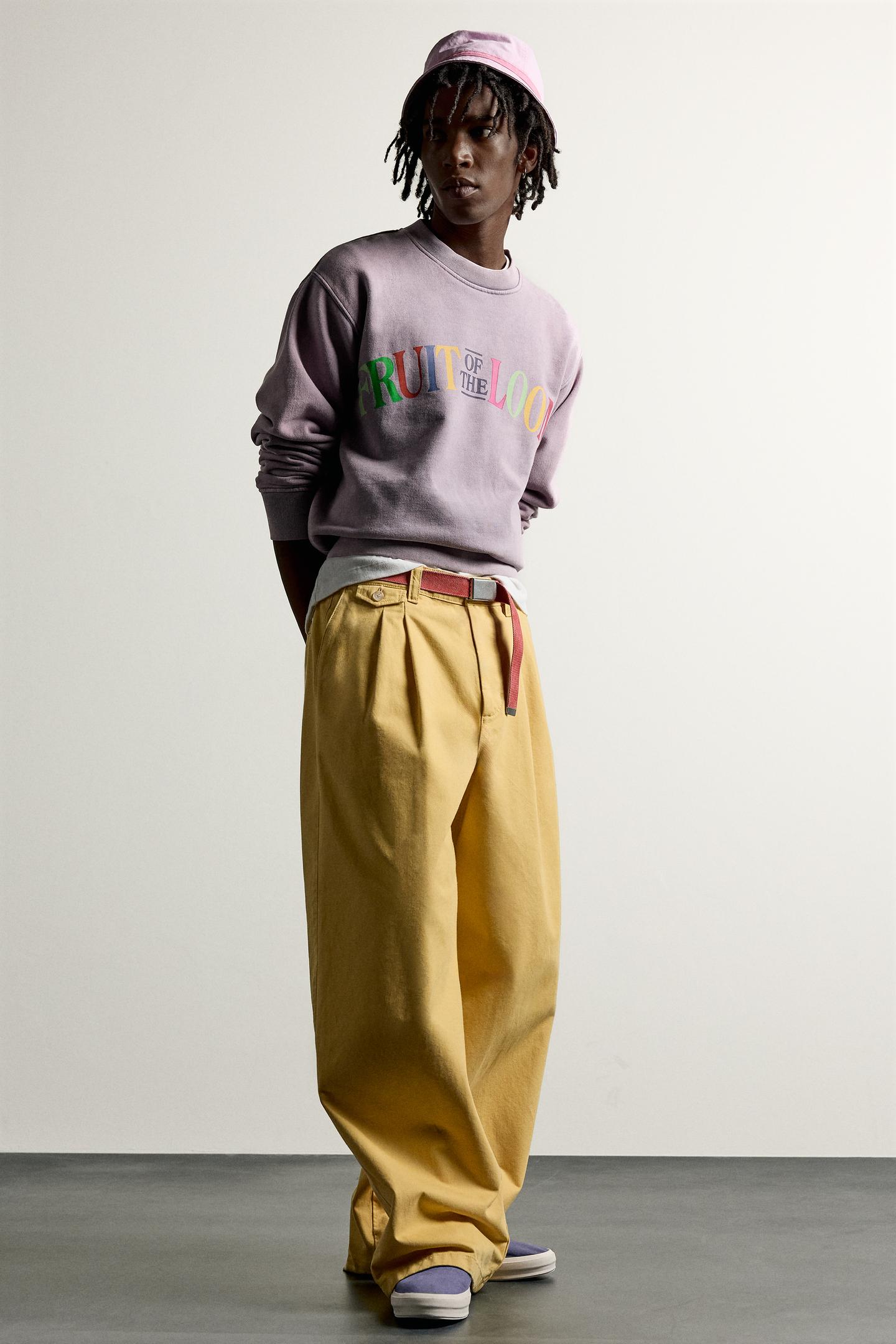 Мужская толстовка Zara Fruit OF the Loom™ Washed Text, цвет: Сиреневый — фото 6