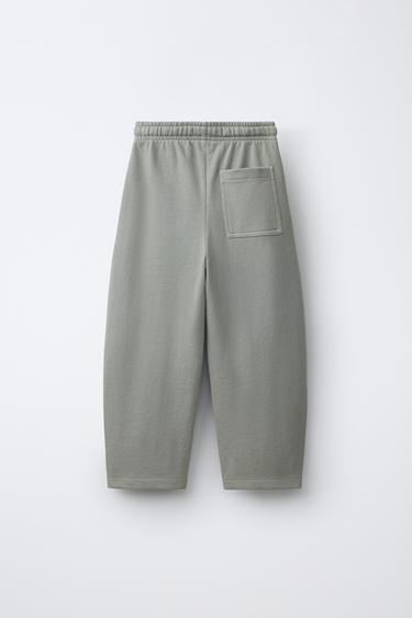 PANTALON BARREL TEINT EN PIÈCE À DÉCOUPES - Écru moyen de Zara - Image 1