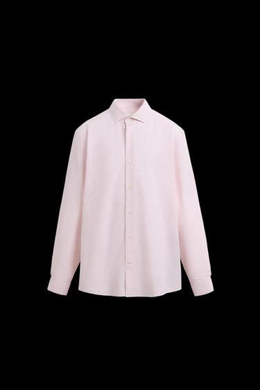 CAMISA ALGODÓN - LYOCELL - Rosa palo de Zara - Imagen 0