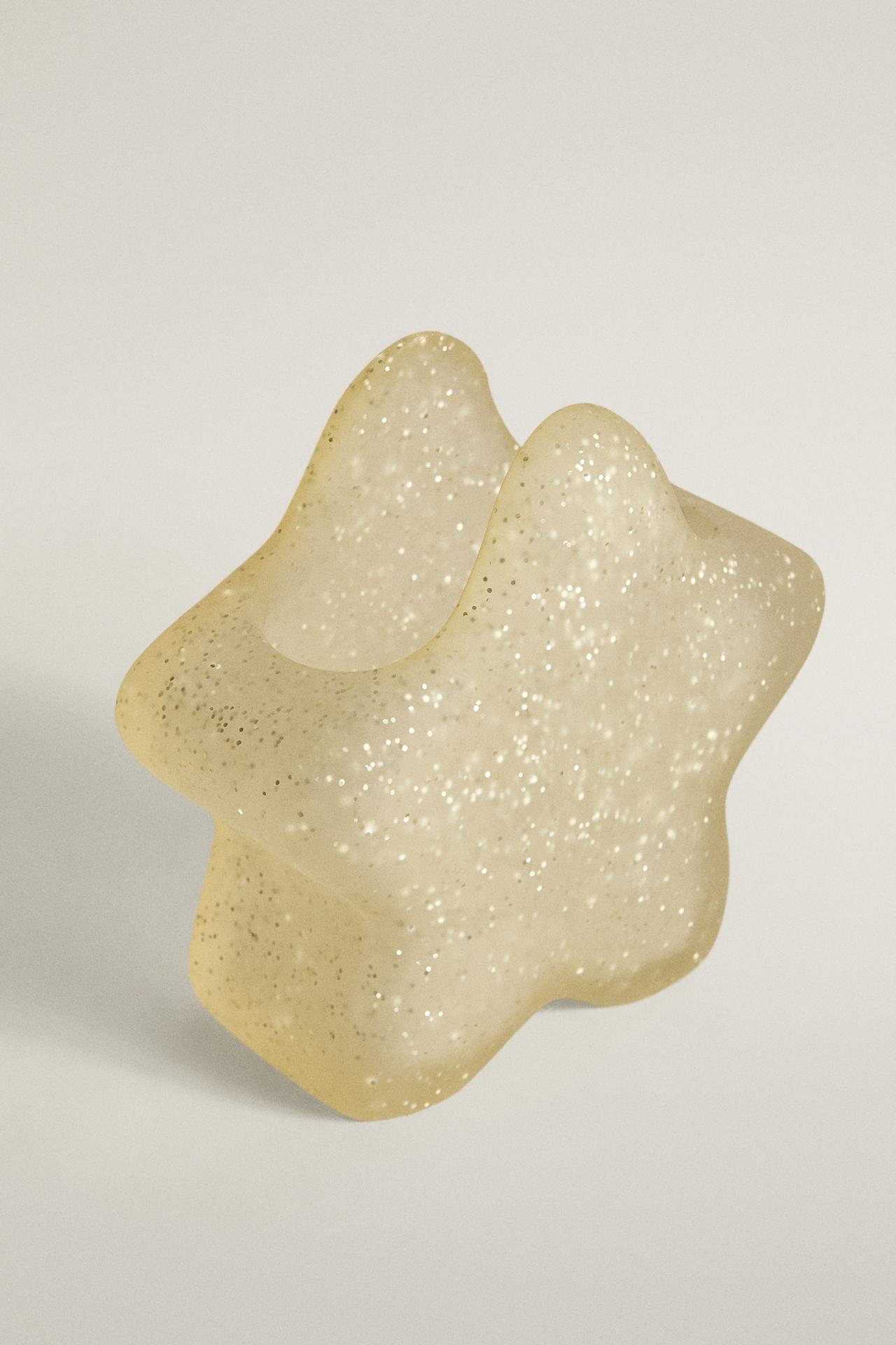 KIDS' GLITTER STAR TOOTHBRUSH HOLDER — Yellow