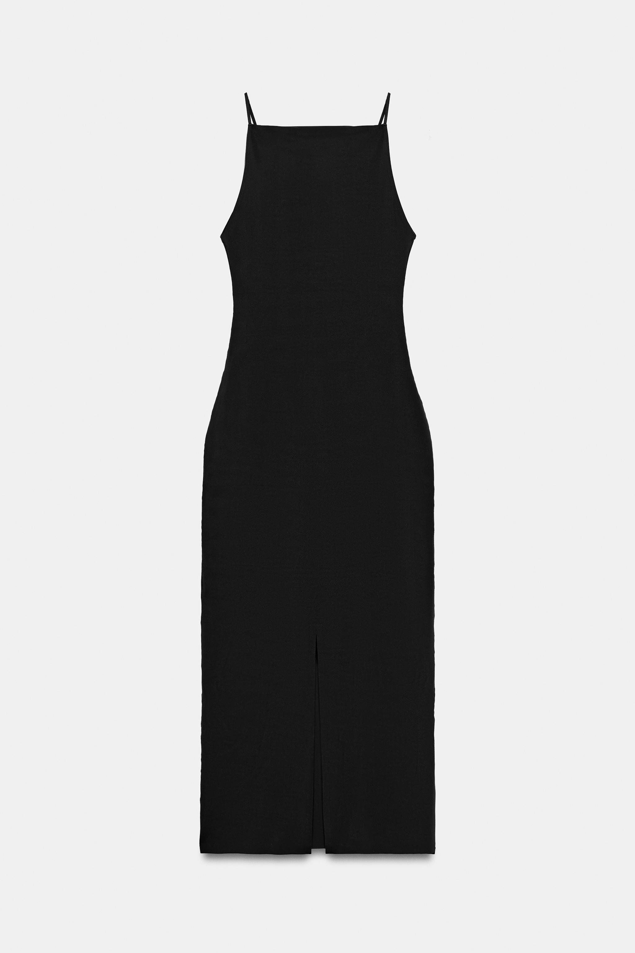 Женские платья Zara POLYAMIDE BLEND MIDI DRESS — фото 6