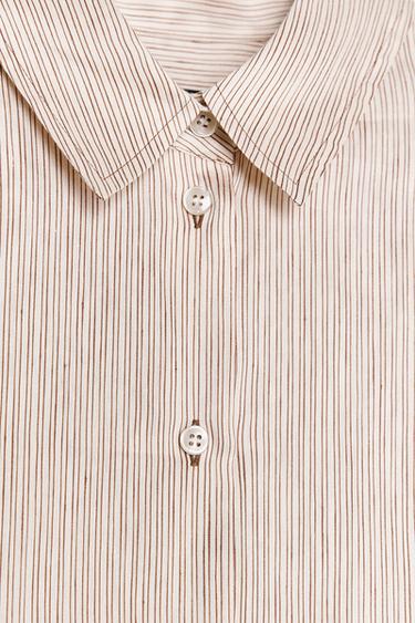 CHEMISE OVERSIZE MÉLANGE LIN ZW COLLECTION - Rayures de Zara - Image 8