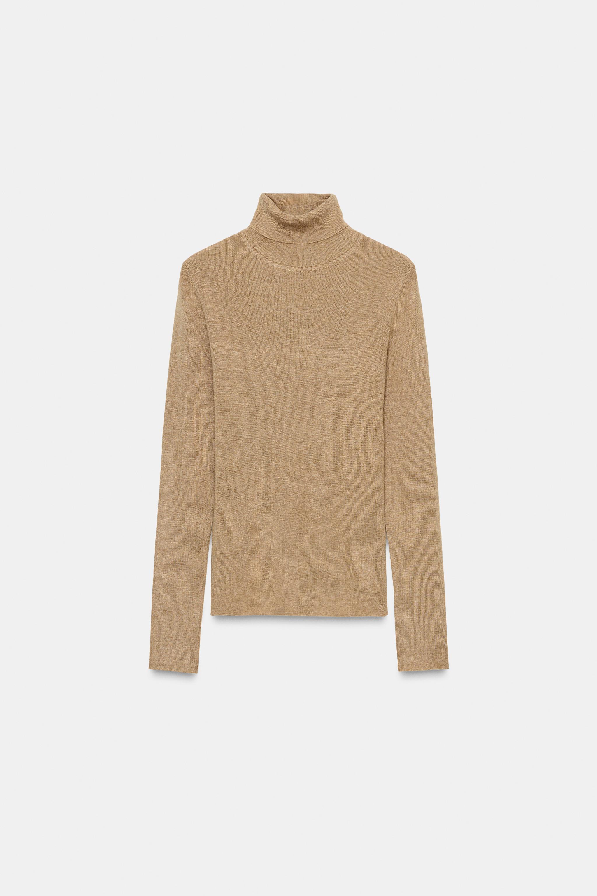 WOOL BLEND HIGH NECK JUMPER Light yellow ZARA United States