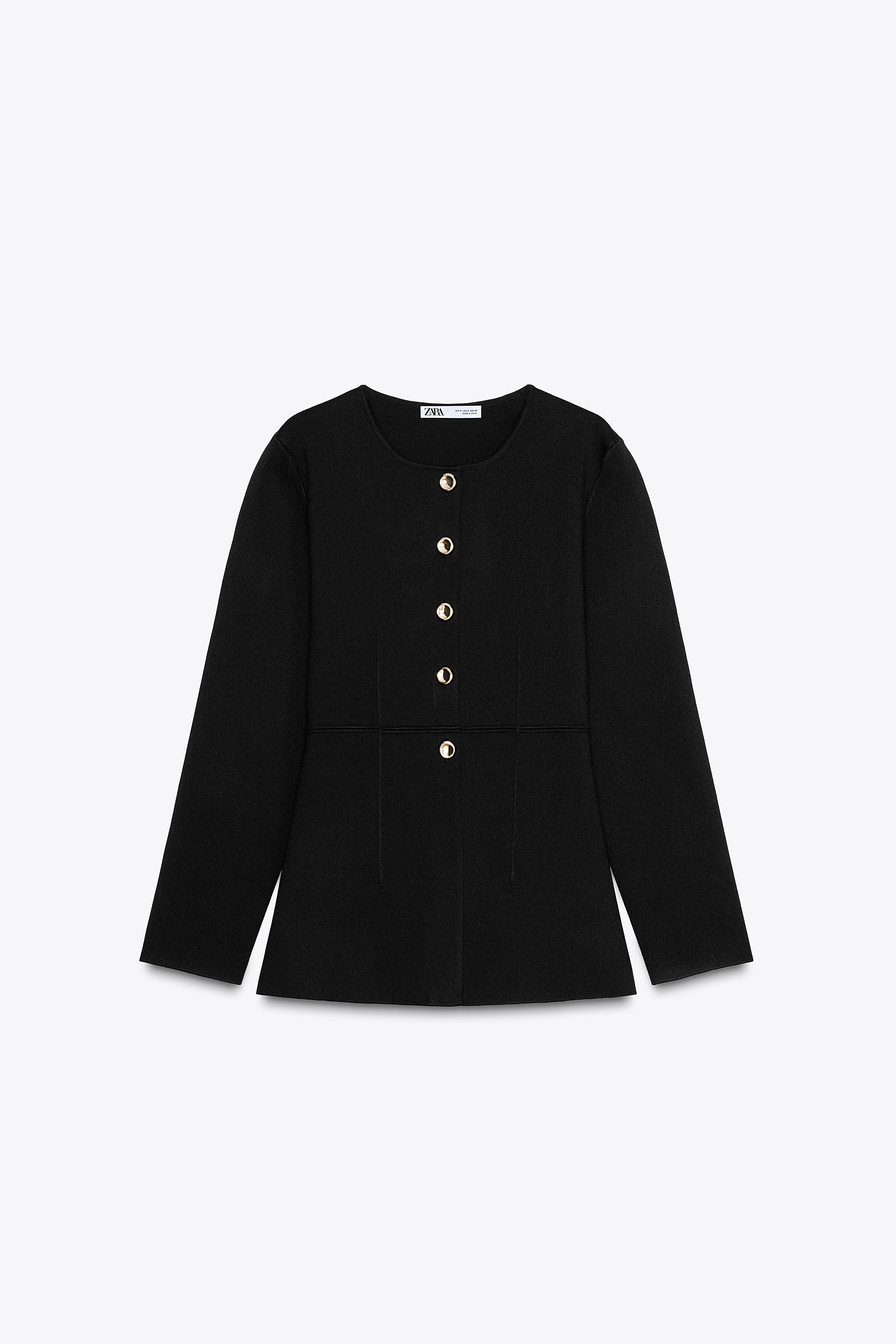 FITTED LONG KNIT JACKET - Black | ZARA United States
