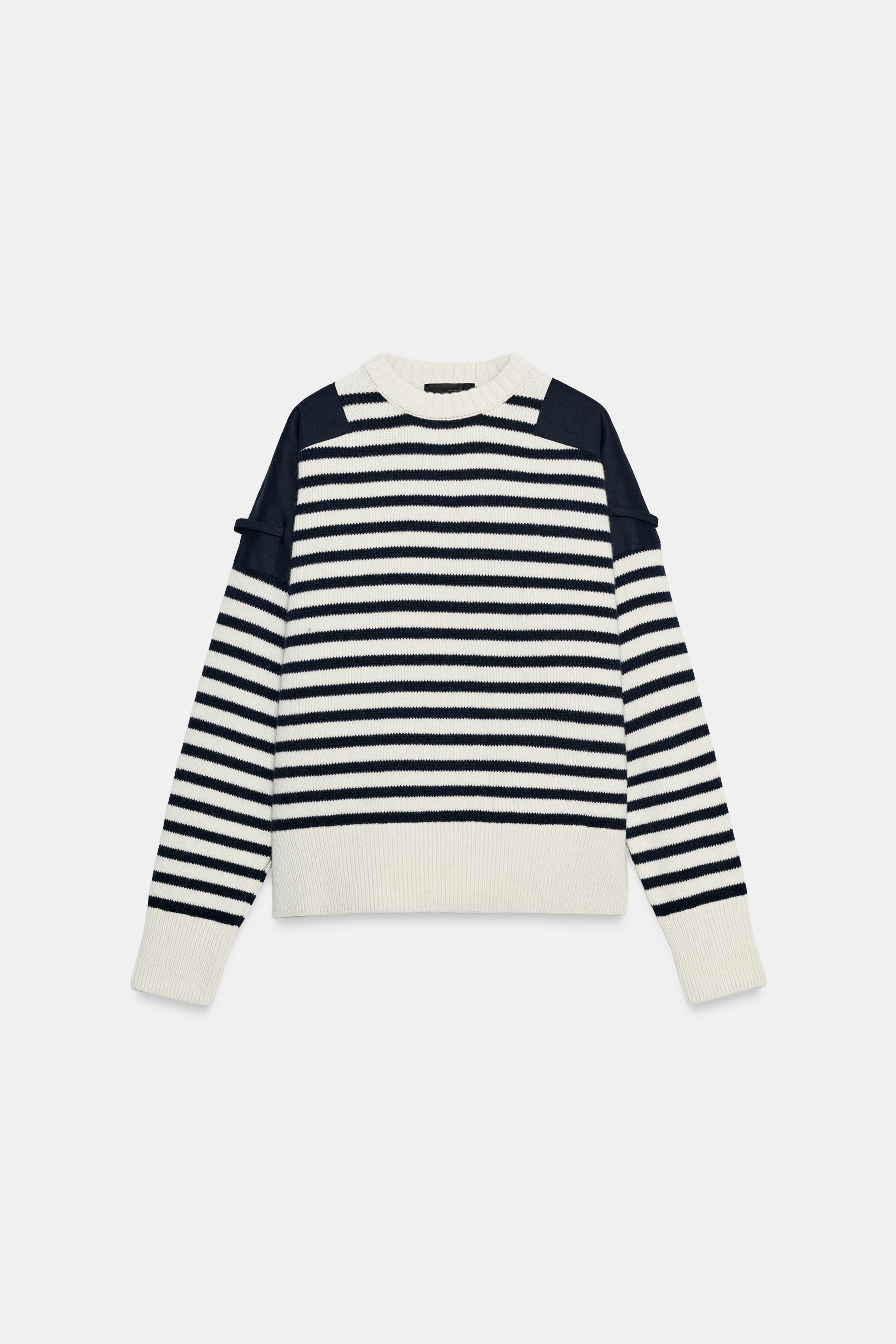WOOL SWEATER WITH CONTRAST SHOULDERS