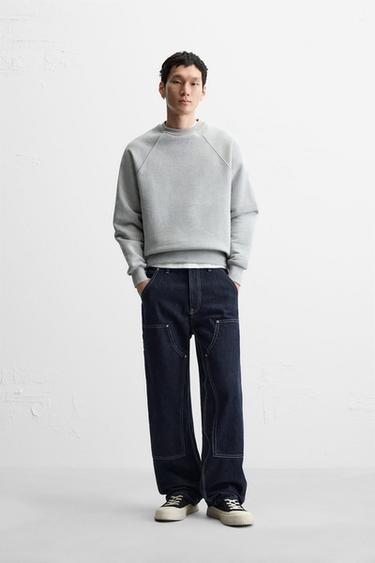 CARPENTER STRAIGHT-LEG JEANS - Blue by Zara