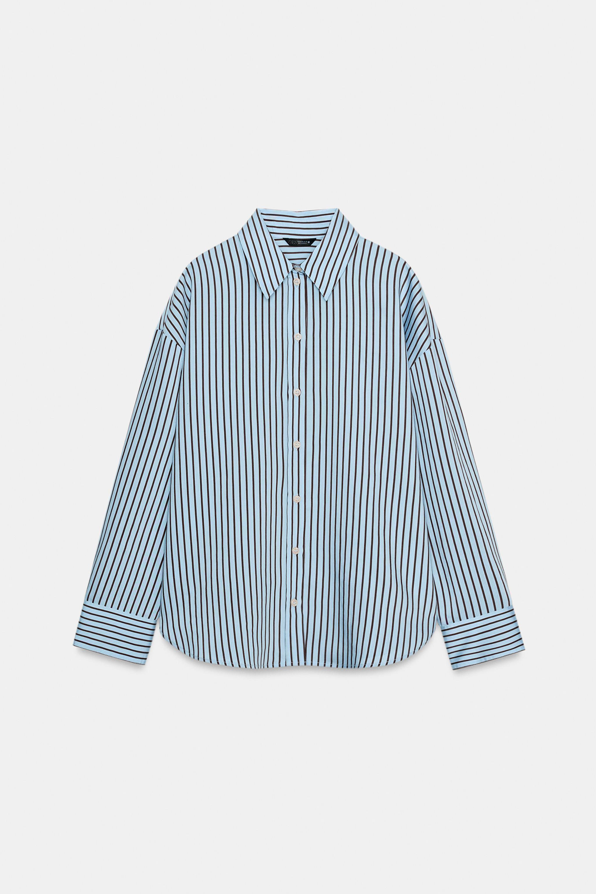 ÇİZGİLİ OVERSIZE POPLIN GÖMLEK - Görsel 5