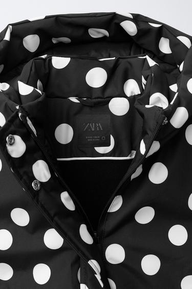 VESTE RÉSISTANTE À L'EAU ET COUPE-VENT À POIS - Noir de Zara - Image 7