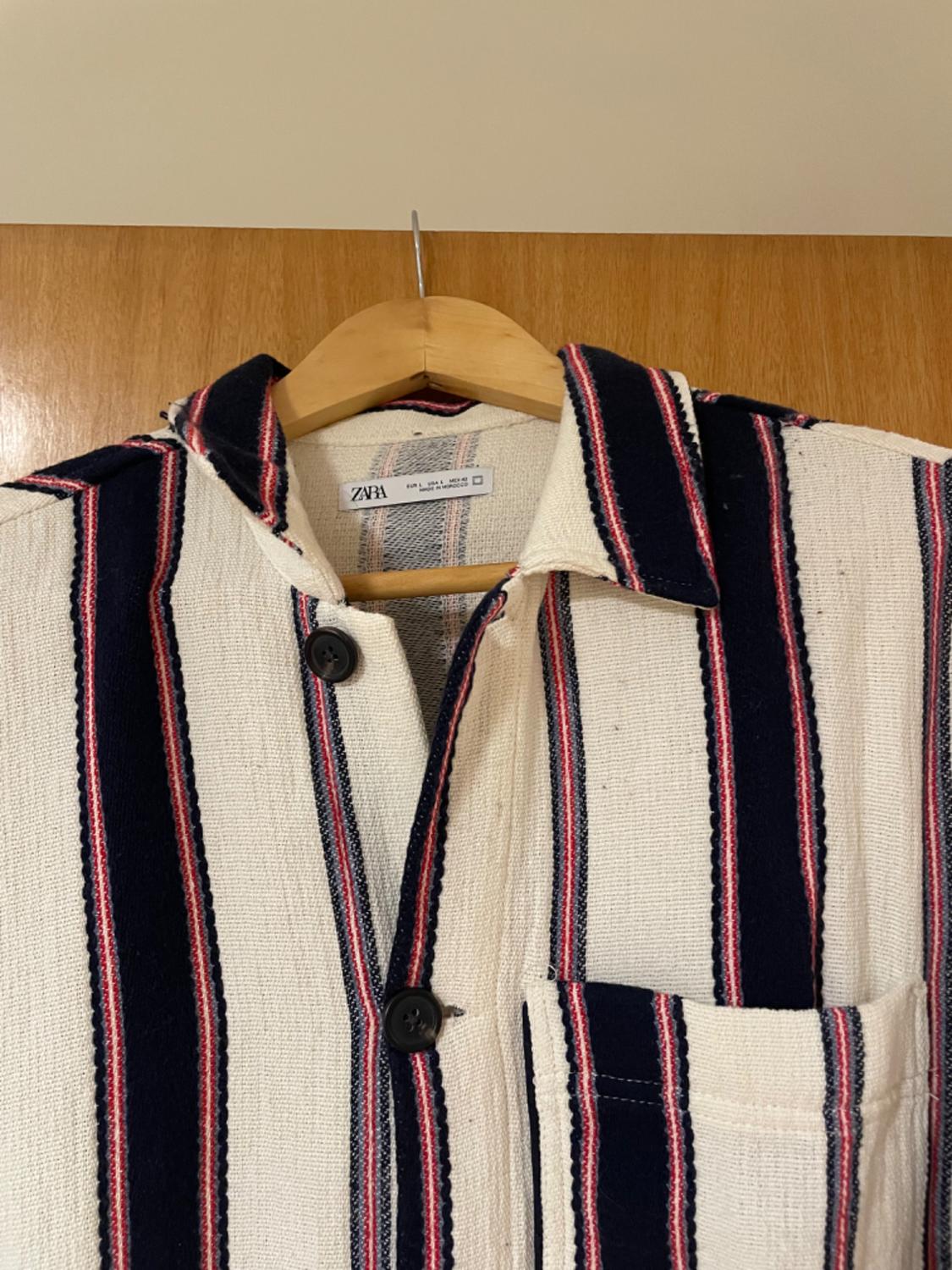 STRIPED TEXTURED OVERSHIRT - Image 3
