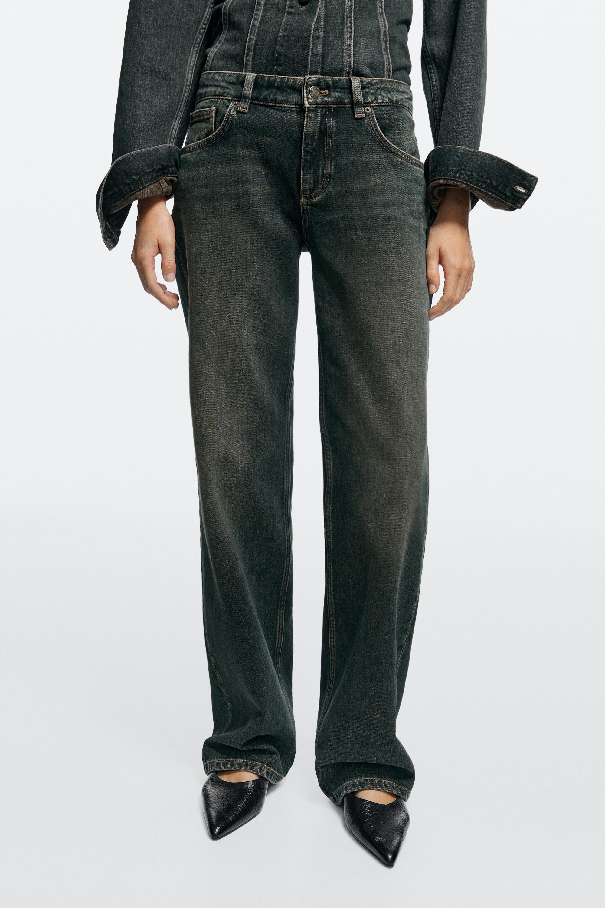 Jean straight taille basse total look
