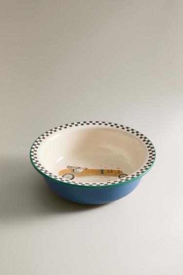 CHILDREN'S CERAMIC BOWL WITH RACER DOG - Multicoloured by Zara