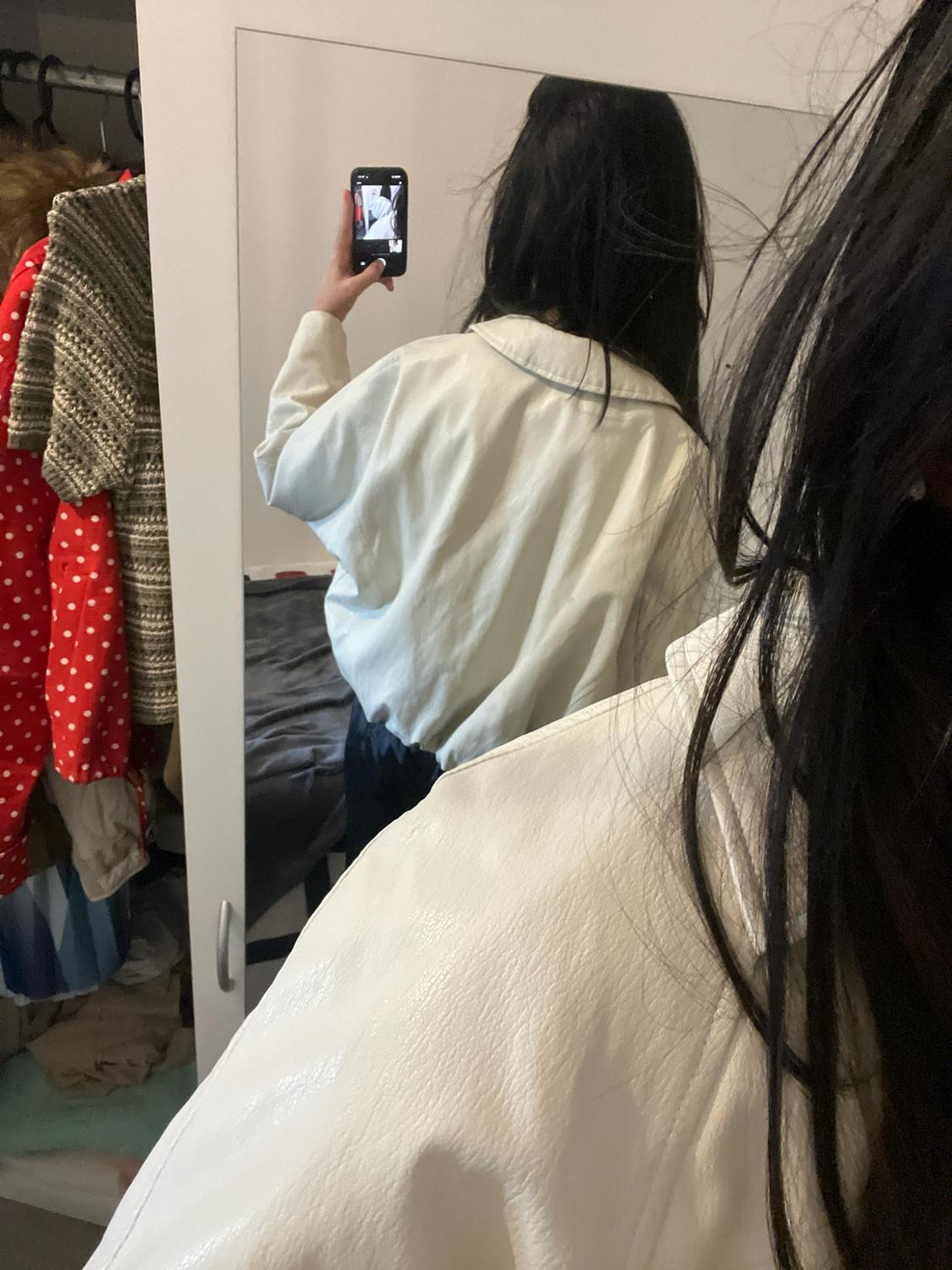 LEATHER EFFECT BOMBER JACKET - Image 2