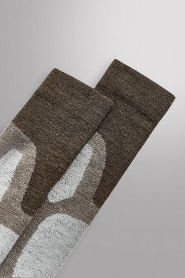 CHAUSSETTES MONTANTES STRUCTURÉES SKI - Marron de Zara - Image 2