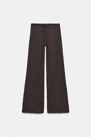 GERADE GESCHNITTENE HOSE MIT STRUKTURMUSTER - Braun von Zara - Bild 0