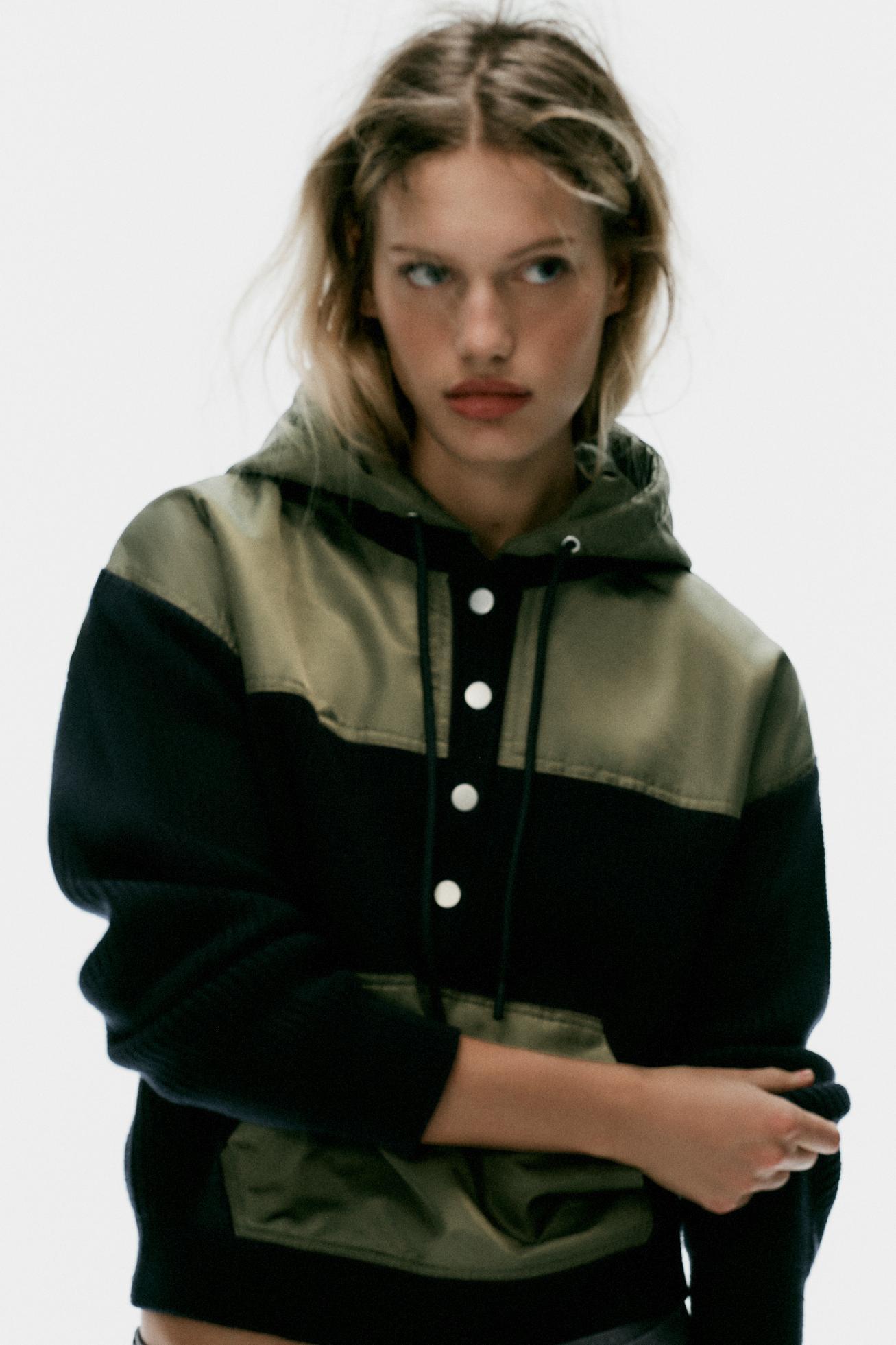 Combined Knit Sweater With Detachable Hoodie by Zara