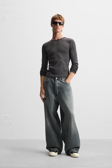 Zaras SUPERBAGGY JEANS - Blå/grön - Bild 0
