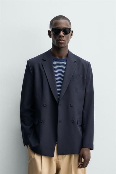 ДВУБОРТНЫЙ БЛЕЙЗЕР КОМФОРТНОЙ ПОСАДКИ — МОРСКОЙ СИНИЙ от Zara