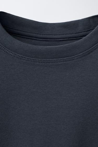 T-SHIRT COURT BASIQUE - Bleu / Gris de Zara - Image 2